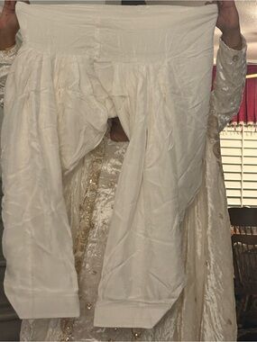 Cream white Punjabi Salwar suit